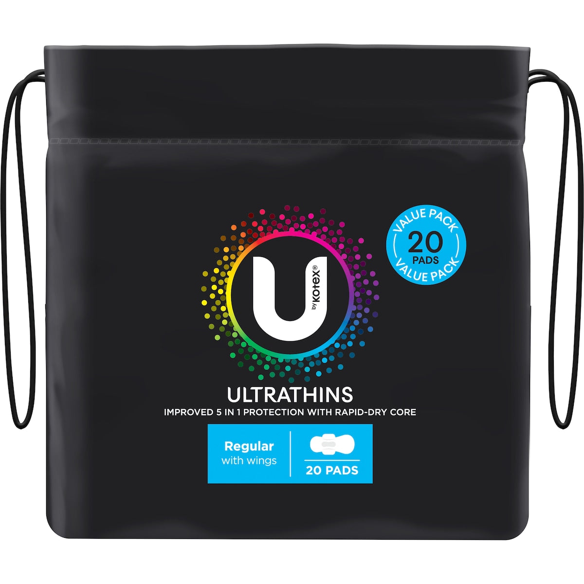 U By Kotex Ultrathin Pads Regular With Wings 20 Pack