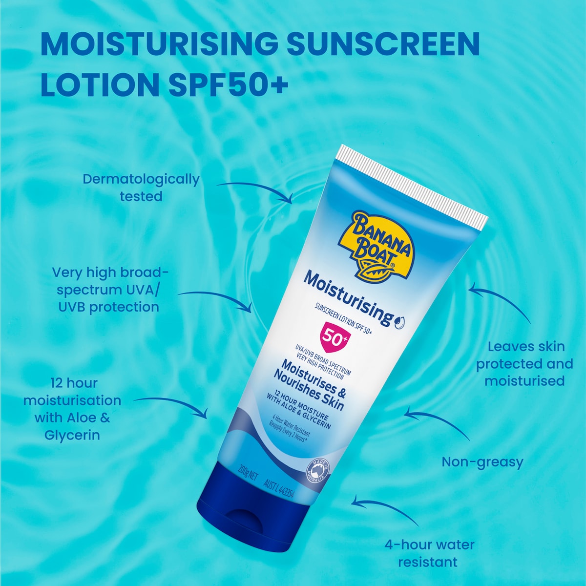 Banana Boat Spf 50+ Moisturising Sunscreen Lotion 200g