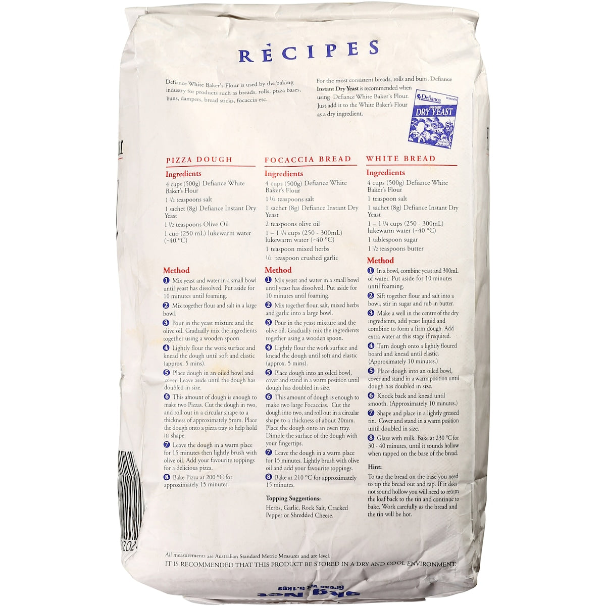 Defiance White Baker's Flour 5kg
