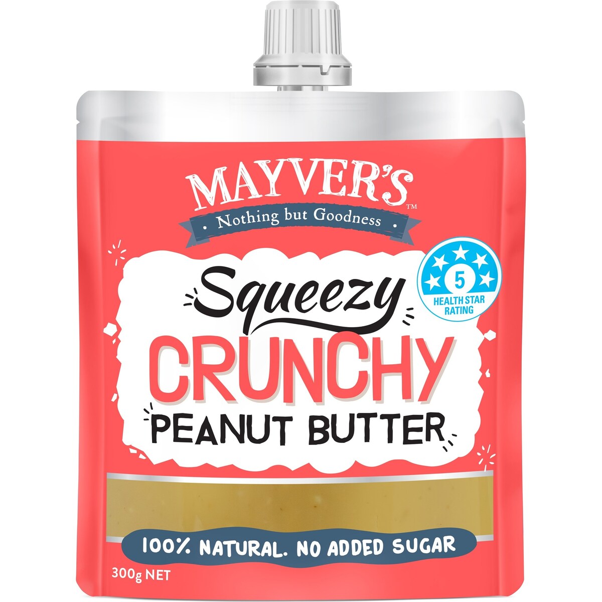 Mayver's Squeezy Crunchy Peanut Butter 300g