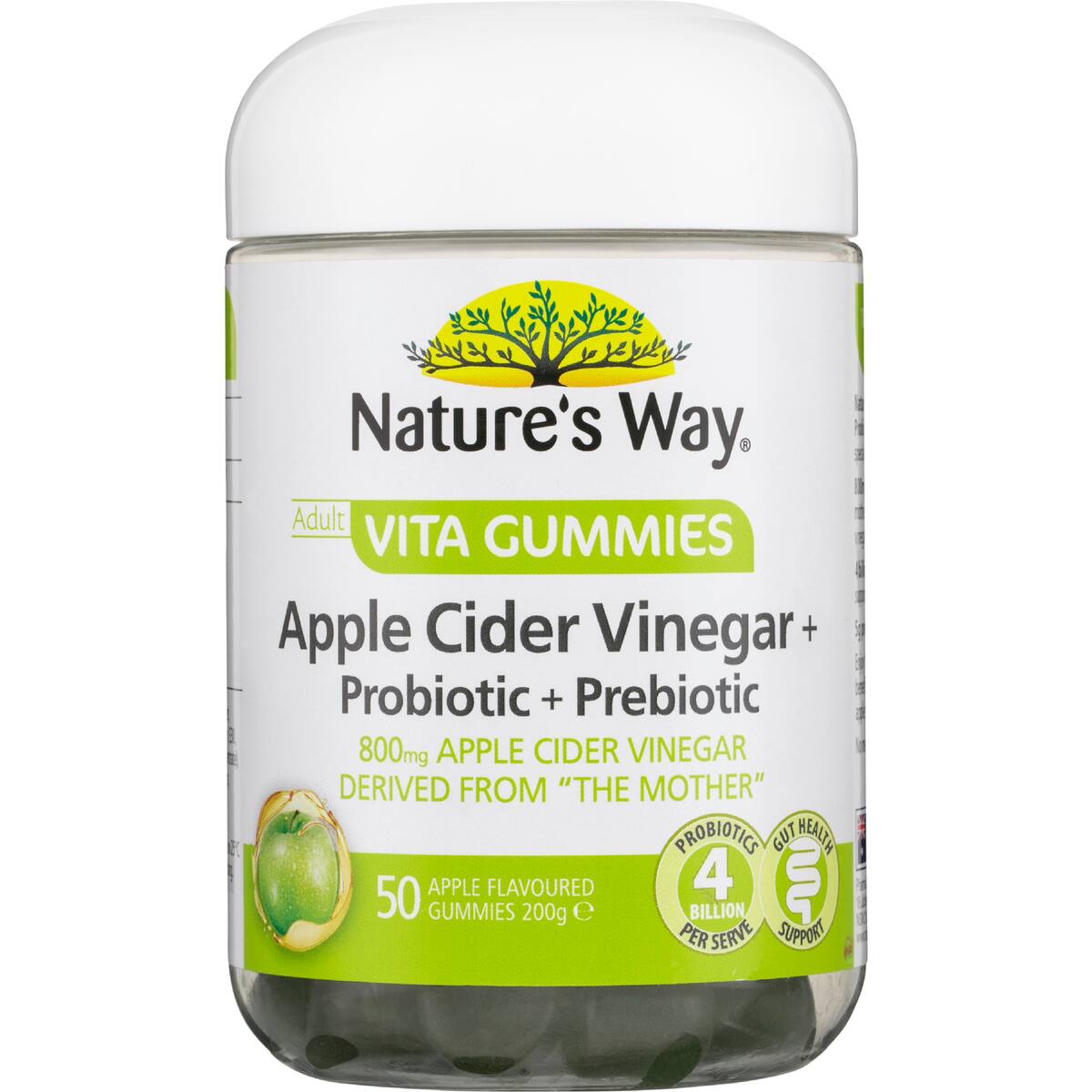 Nature's Way Adult Vita Gummies Apple Cider Vinegar Probiotic Prebiotic 50 Pack