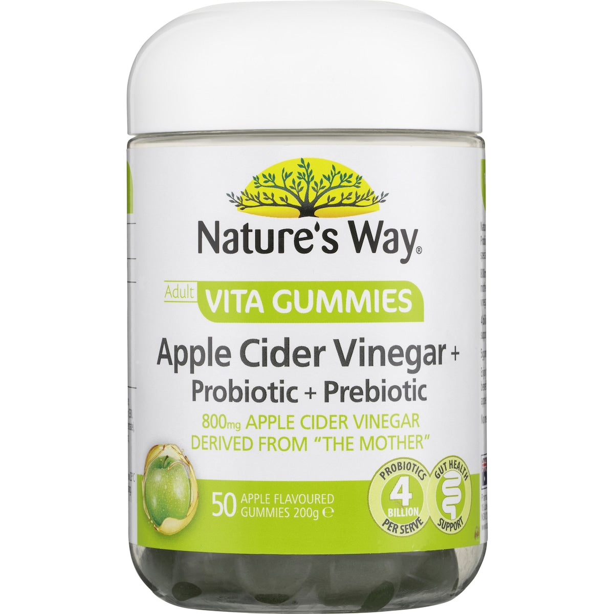 Nature's Way Adult Vita Gummies Apple Cider Vinegar Probiotic Prebiotic 50 pack