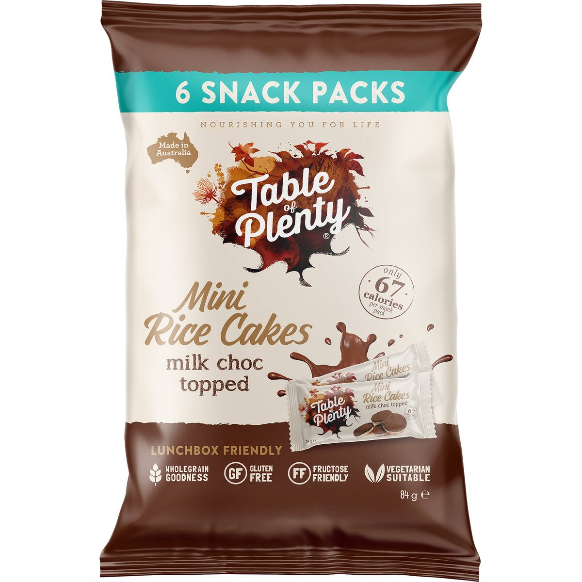 Table Of Plenty Mini Rice Cakes Milk Chocolate Snack Packs 6 Pack