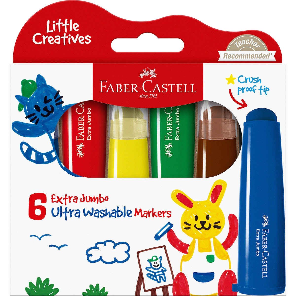 Faber-castell Extra Jumbo Washable Markers 6 Pack