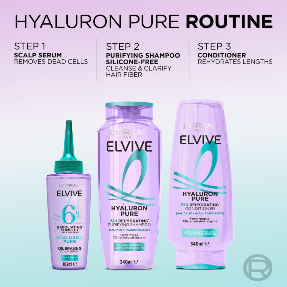 L'Oreal Elvive Hyaluron Pure Shampoo - 340 ML