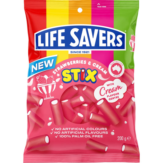 Life Savers Strawberries & Cream Stix 200g
