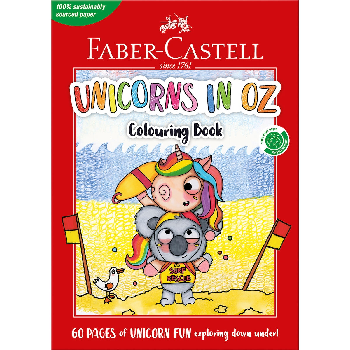 Faber-castell Colouring Book Unicorns In Oz 60 Pages Each