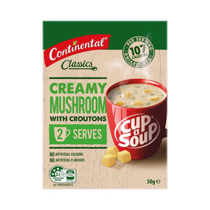 Continental Cup A Soup Creamy Mushroom With Croutons 2 Pack - 50g