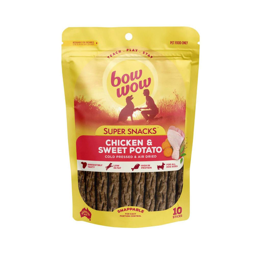 Bow Wow Super Snacks Sticks Dog Treats With Chicken & Sweet Potato - 10 Pack