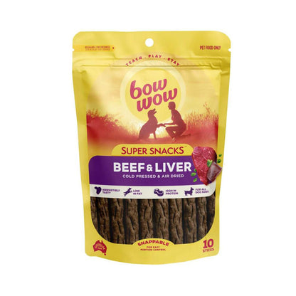 Bow Wow Super Snacks Sticks Dog Treat With Beef & Liver - 10 Pack