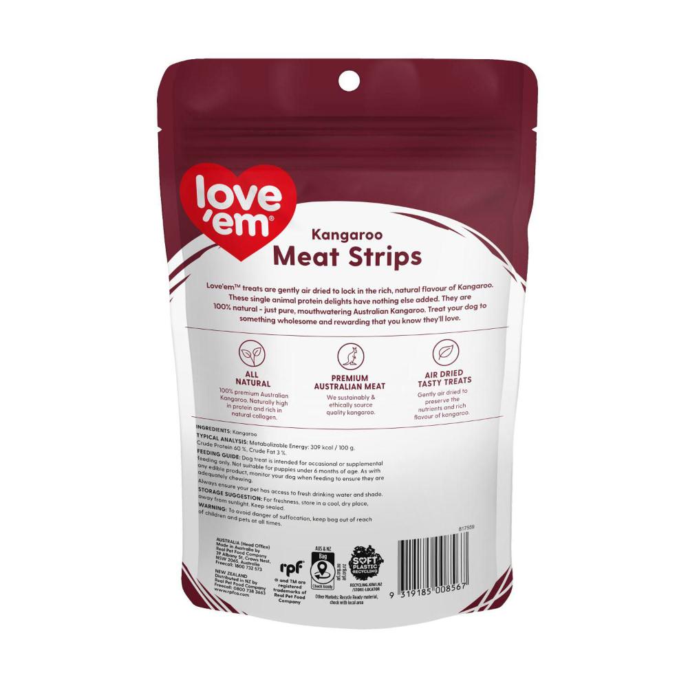 Love'em Kangaroo Meat Strips Dog Treat - 50g
