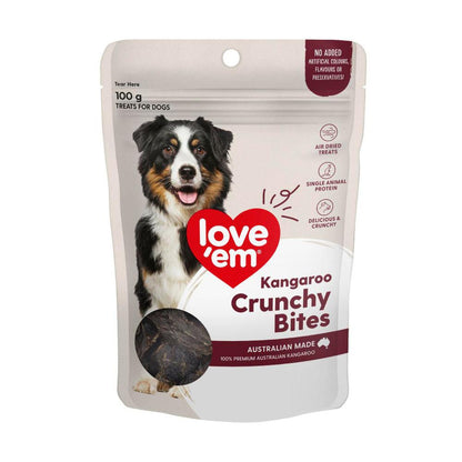 Love'em Kangaroo Crunchy Bites Dog Treat - 100g