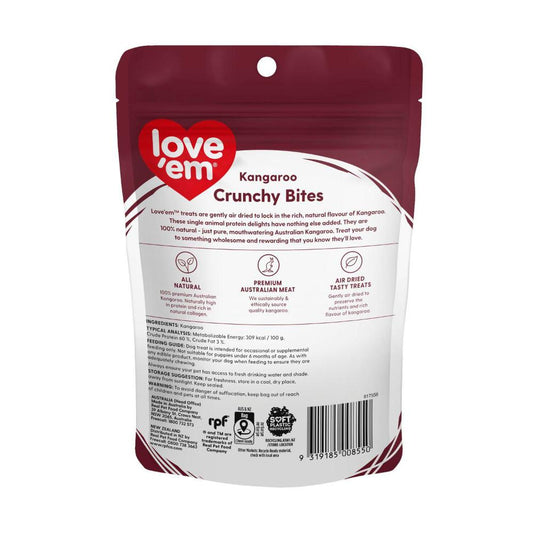 Love'em Kangaroo Crunchy Bites Dog Treat - 100g