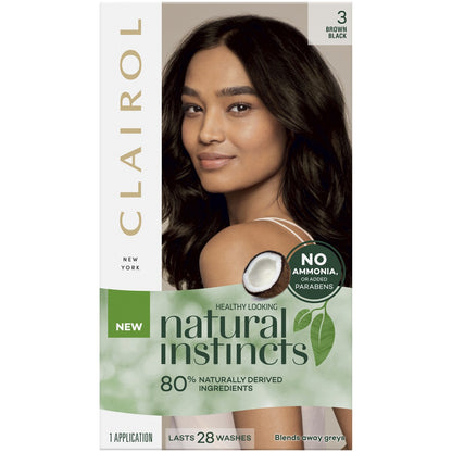 Clairol Natural Instincts Hair Colour 3 Brown Black Semi Permanent each