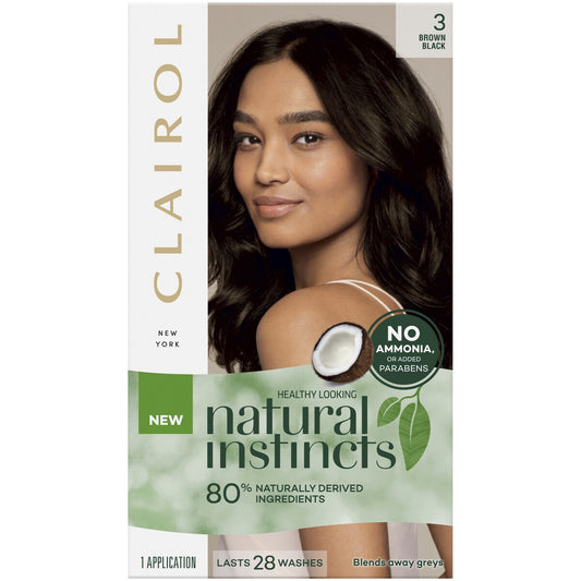 Clairol Natural Instincts Hair Colour 3 Brown Black Semi Permanent each