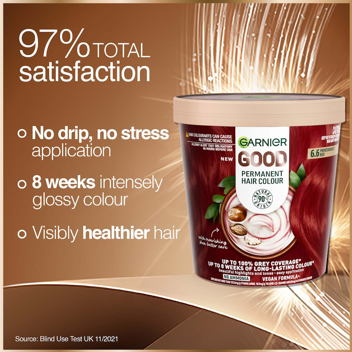 Garnier Good Permanent Hair Colour 6.6 Pomegranate Red Each