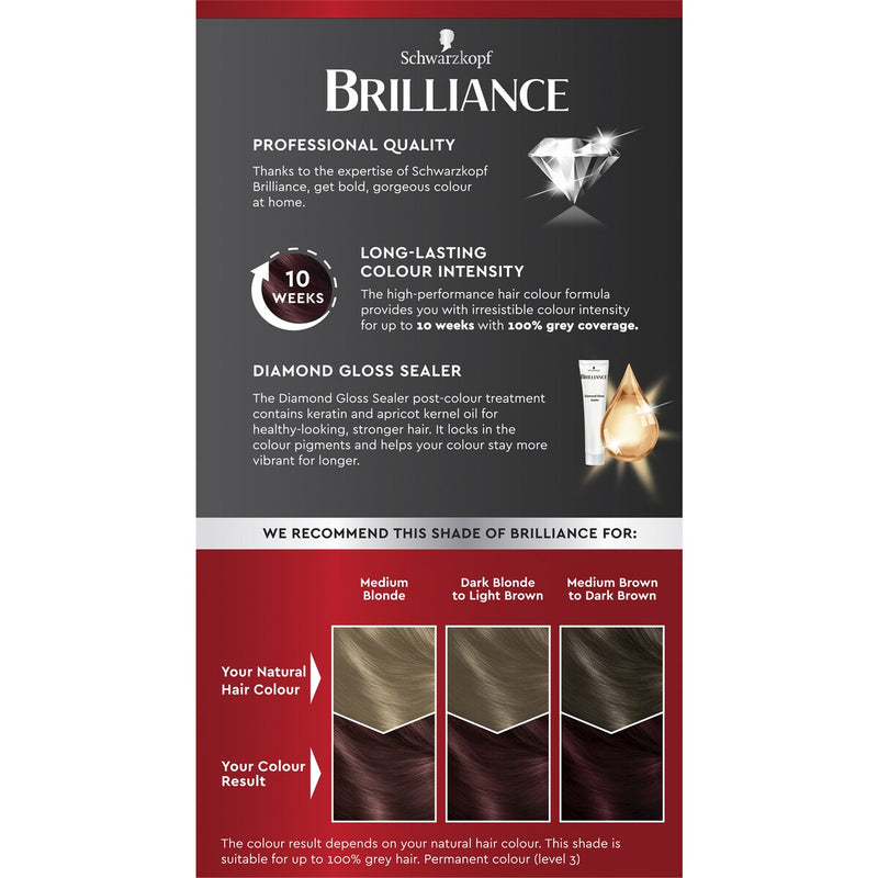 Schwarzkopf Brilliance Red Hair Dye 76 Magical Mahogany Hair Colour each
