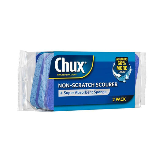 Chux Non-scratch Scourer + Super Absorbent Sponge - 2 pack
