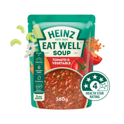 Heinz Eat Well Soup Tomato & Vegetable Soup Pouch - 380g