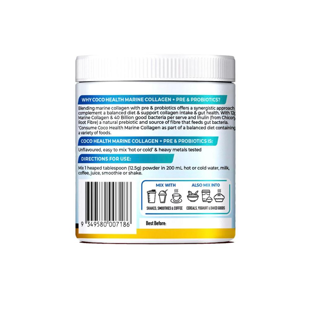 Coco Earth Powder Marine Collagen + Pre & Probiotics - 200g