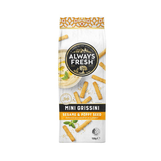 Always Fresh Mini Grissini Seasame & Poppy - 150g