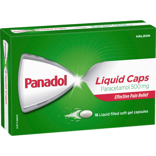 Panadol Liquid Capsules With Paracetamol 500mg 16 Pack