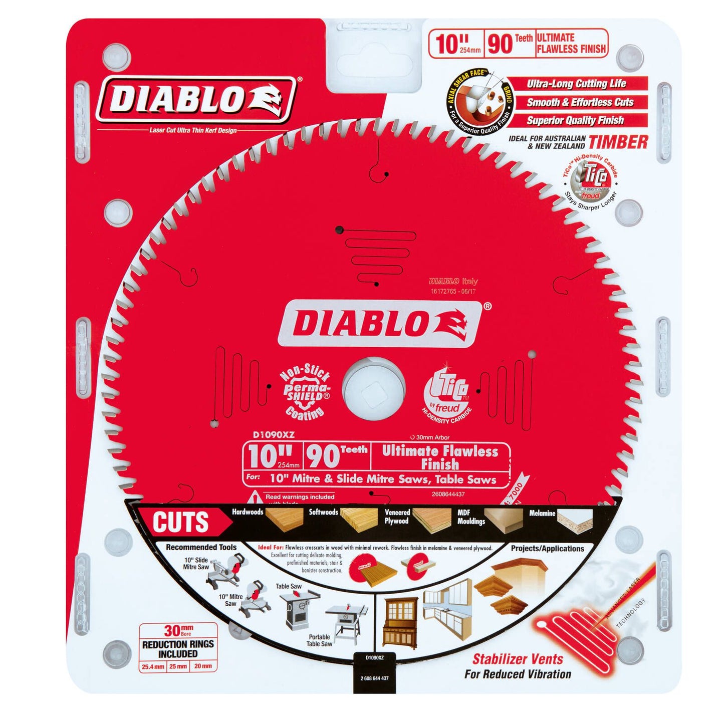 Diablo Circular Saw Blade - 254mm - 90T