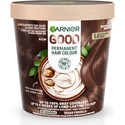 Garnier Good Permanent Hair Colour 5.0 Coffee Roast Brown Each