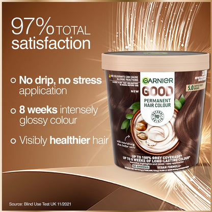 Garnier Good Permanent Hair Colour 5.0 Coffee Roast Brown Each