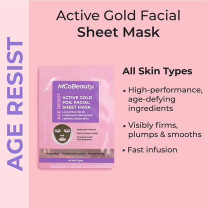 Mcobeauty Age Resist Active Gold Foil Face Sheet Mask Each