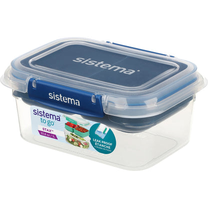 Sistema To Go Rectangle Stax Food Container Assorted 1l Each