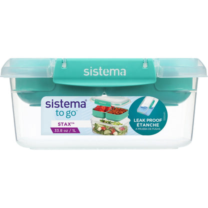 Sistema To Go Rectangle Stax Food Container Assorted 1l Each