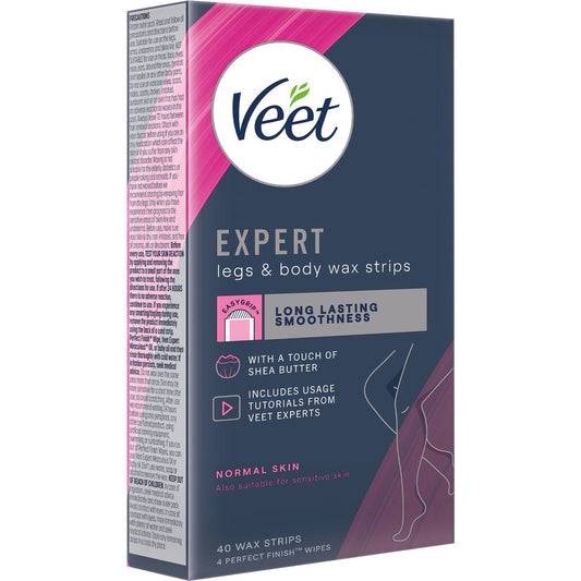Veet Expert Legs & Body Wax Strips 40 Pack