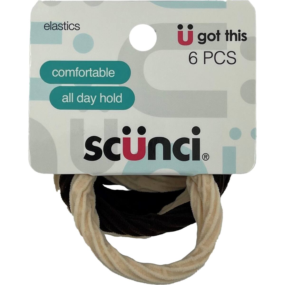Scunci Ponytailers Natural 6 Pack