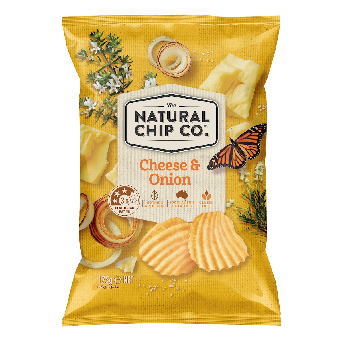The Natural Chip Co Cheese & Onion Chips 175g