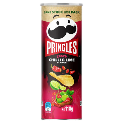 Pringles Zesty Chilli & Lime Flavour Stacked Potato Chips 118g