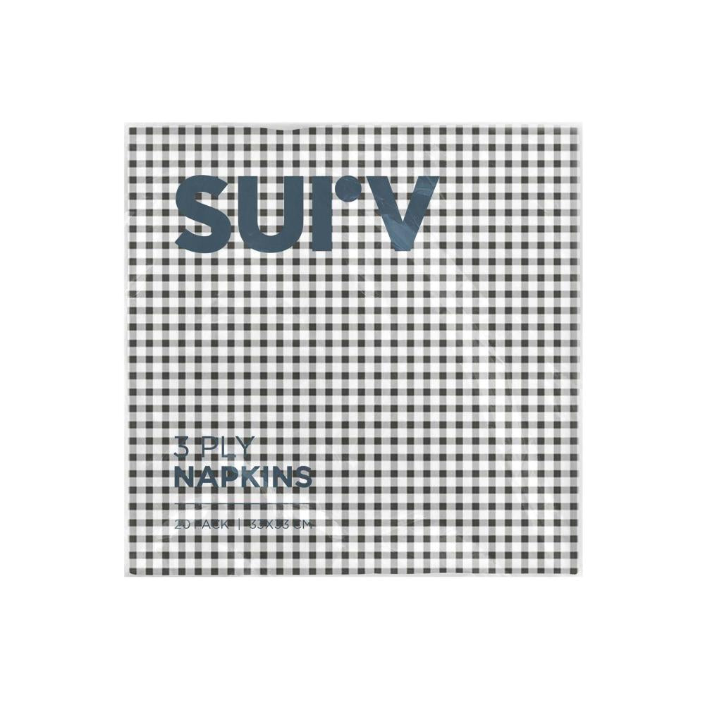 Surv 3 Ply Patterned Serviette - 20 Pack