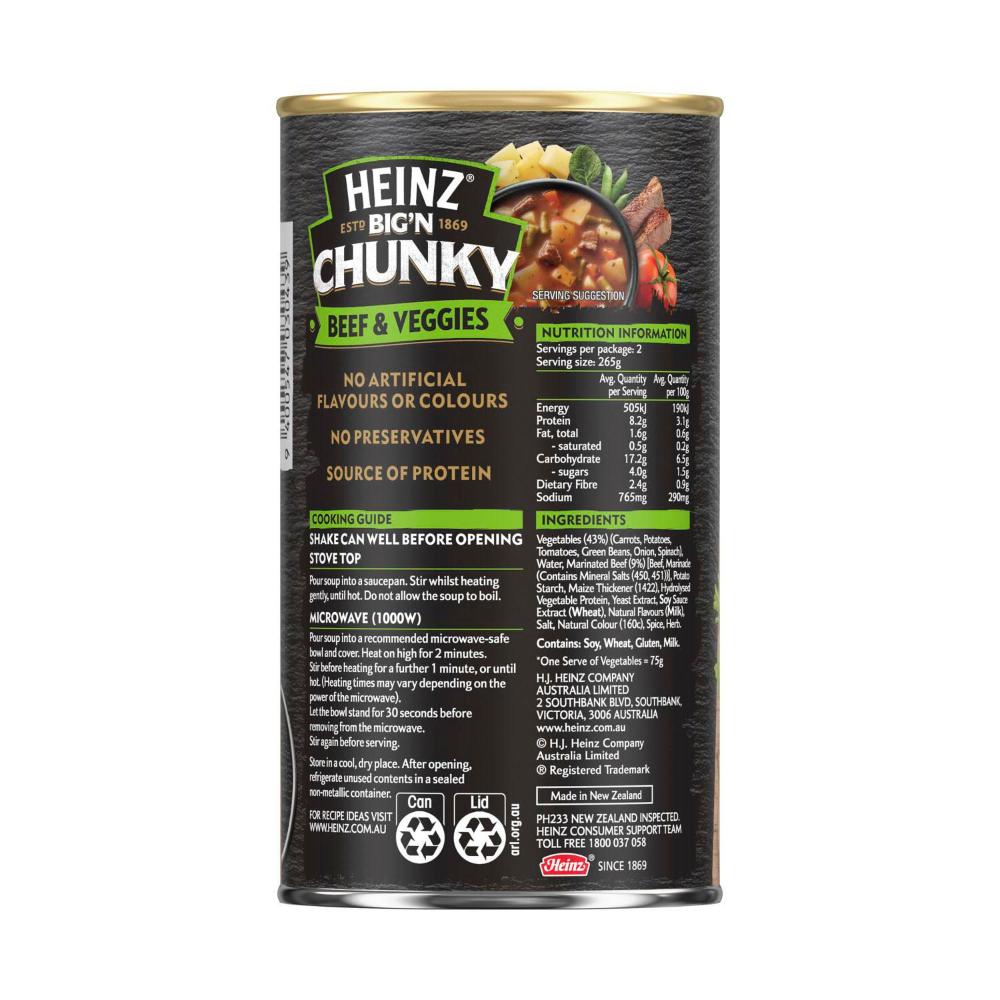 Heinz Big'n Chunky Beef And Veggies Soup - 535g
