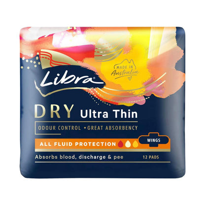 Libra Dry Ultra Thin Pads With Wings - 12 Pack