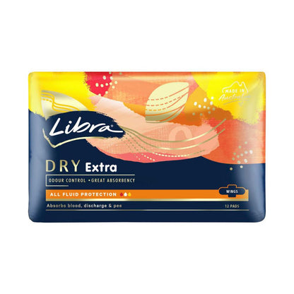 Libra Dry Extra Pads With Wings - 12 Pack