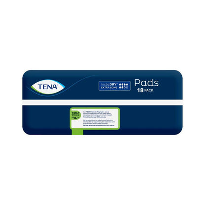 Tena Insta Dry Pads Extra Long - 18 Pack