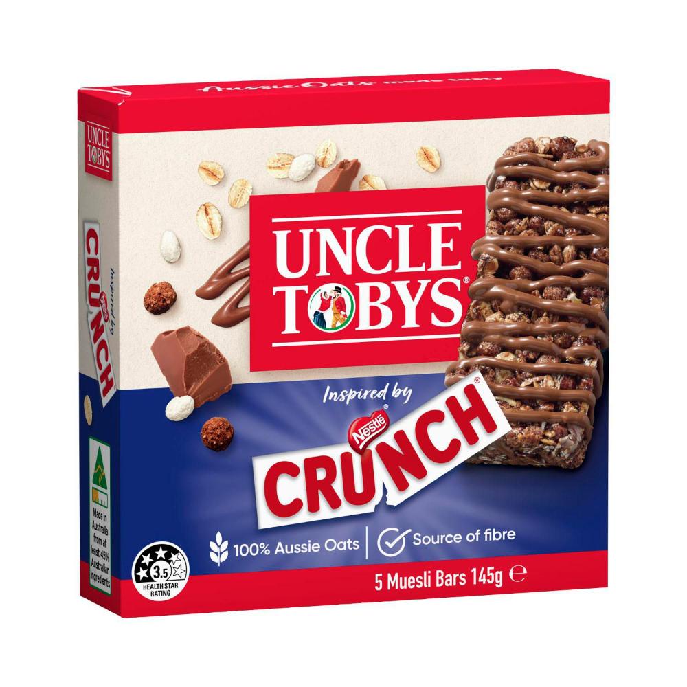 Uncle Tobys Snacks Crunch Snack Bars - 145g