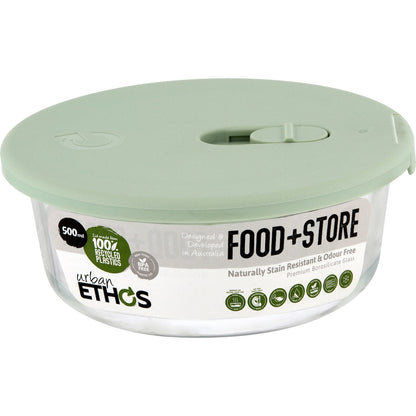 Urban Ethos Round Glass Container Assorted 500ml Each