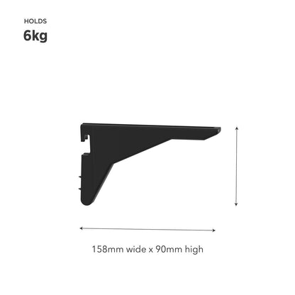 Mode Acoustic Panelling Shelf Brackets - 13 x 90 x 166mm - Black - 2 Pack