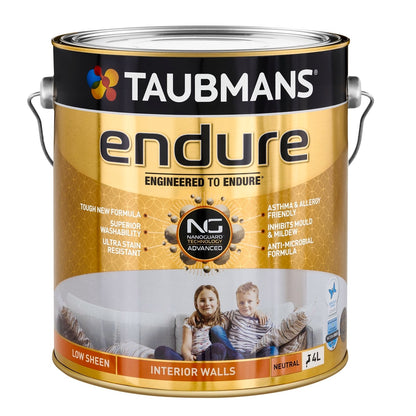 Taubmans Endure Interior Walls Paint - 4L - Neutral - Low Sheen