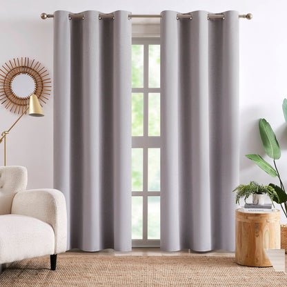 Claremont Ori Eyelet Blockout Curtain - 120 x 223cm - Silver