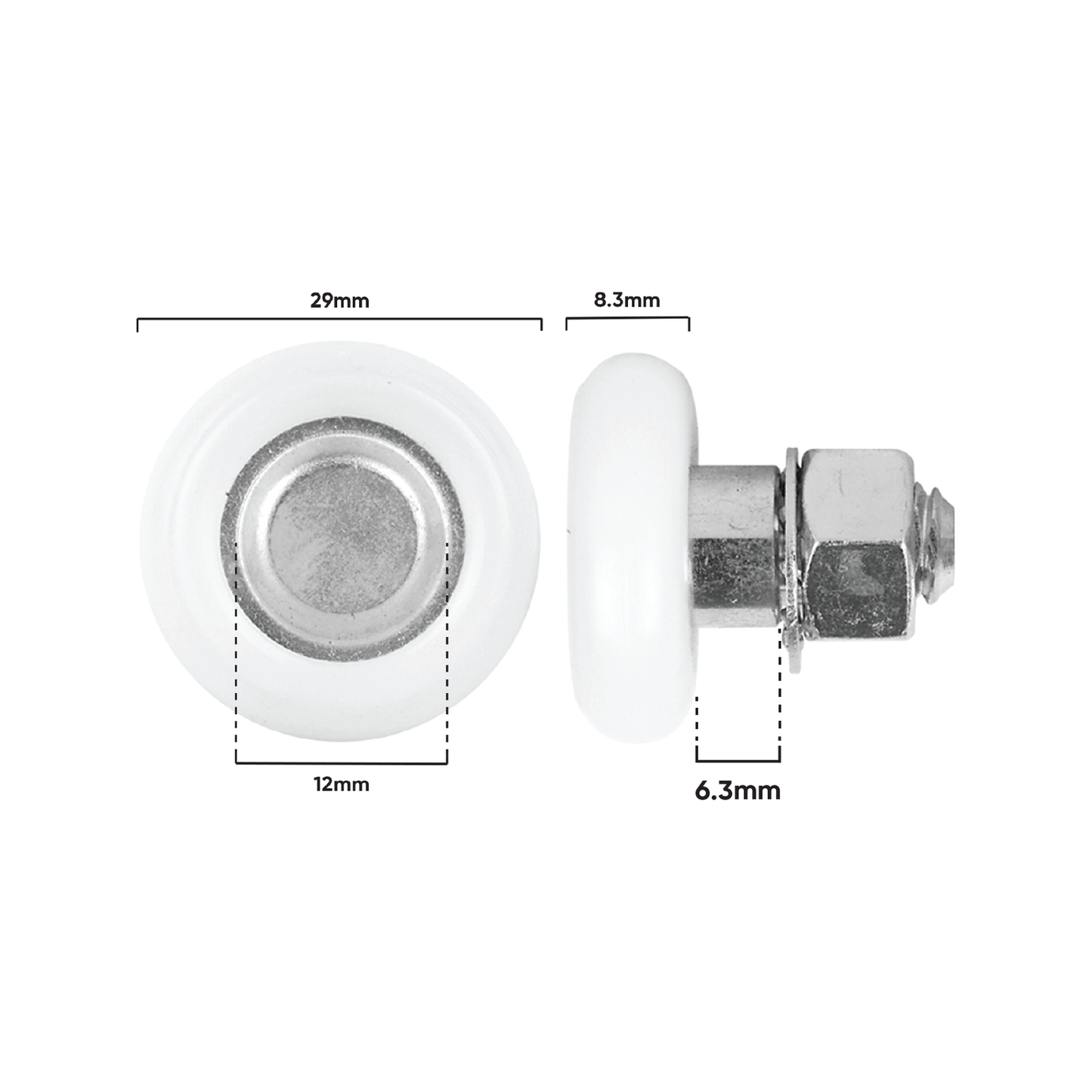 Rolltrak Convex Roller - 29mm - 30kg