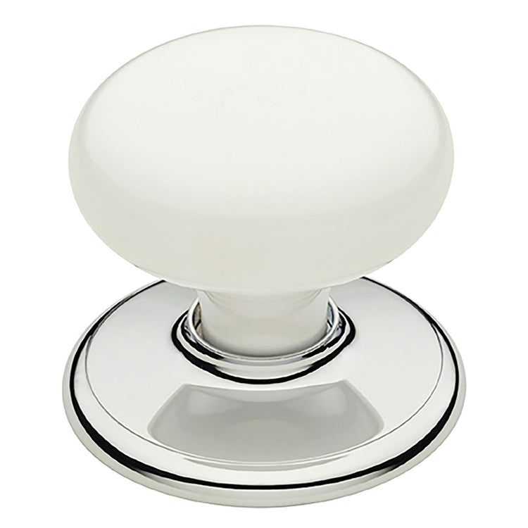 Gainsborough White Bright Chrome Classic Passage Knobset