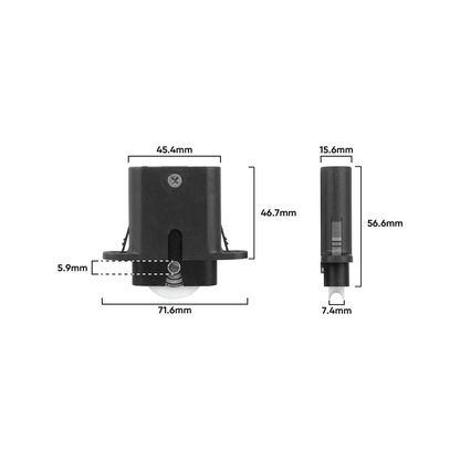 Rolltrak Adjustable Carriage - 72 x 62mm - Nylon