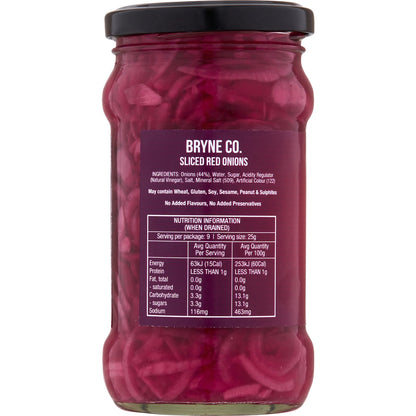 Bryne Co Sliced Red Onions 300g